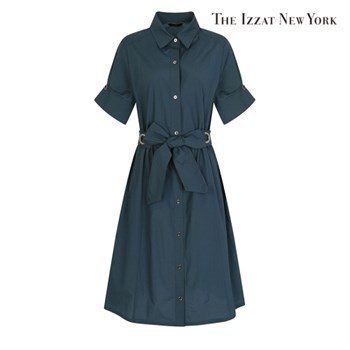 [★쇼핑페스타](더아이잗) 소매 주름 셔츠 원피스 IJ6M0OP86