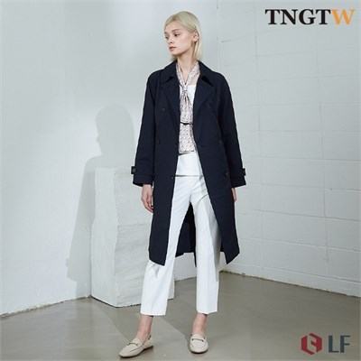 [TNGTW] 벨티드 더블버튼 베이직 트렌치코트 THH39CT01(NAVY)