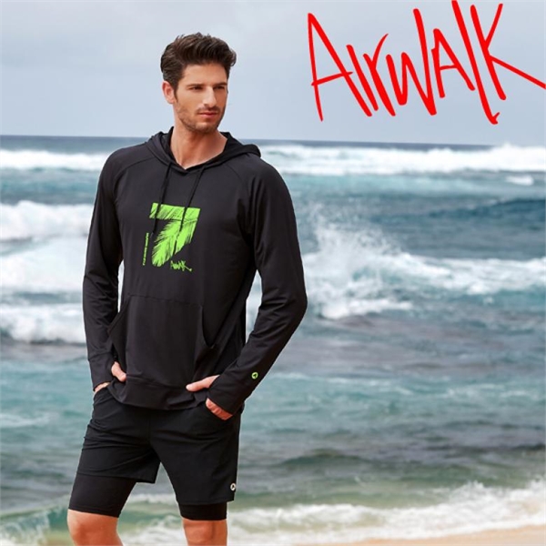 [하프클럽][테크닉] 에어워크서프 남성래쉬가드세트 후드티+반바지레깅스 YAWe5068_BK+YAWe4212_BK/비치반바지,워터레깅스,레쉬