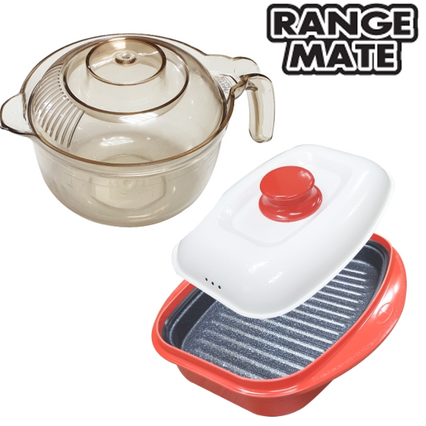 [하프클럽][렌지메이트] 렌지메이트 전자렌지전용 패키지(사각그릴구이팬+쌀세척기)