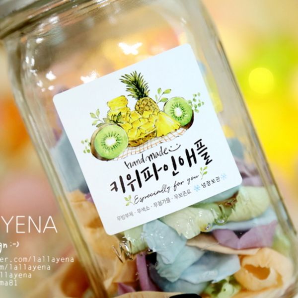 [하프클럽][바보사랑] No.10키위파인애플 키파청 수제청 수제식초 스티커 (10매)
