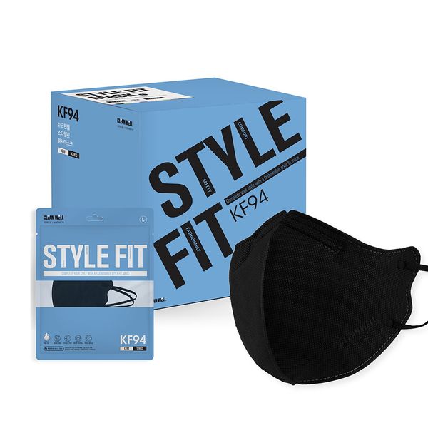 [하프클럽][바보사랑] 뉴크린웰 새부리형KF94마스크대형 블랙 50매(5매입)