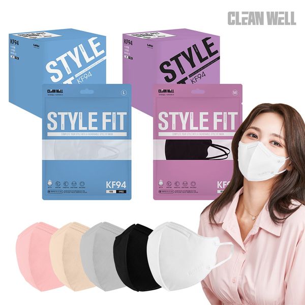 [하프클럽][바보사랑] 뉴크린웰 새부리형 KF94마스크 스타일핏 중형 100매