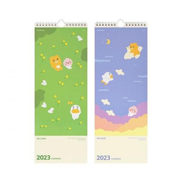 [하프클럽][바보사랑] 카카오프렌즈 에어프릴샤워 2023 슬림 벽걸이 캘린더 달력