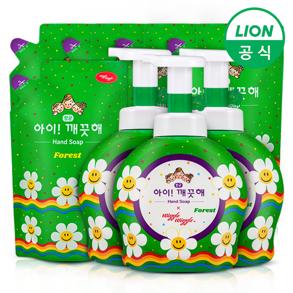 [하프클럽][라이온] 아이깨끗해X위글위글 폼 핸드워시 리미티드에디션 490ml 3개+450ml 5개