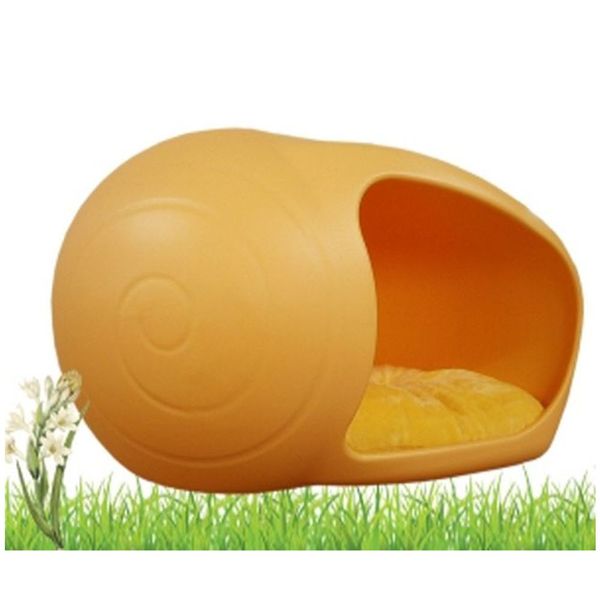 [하프클럽][오너클랜] 달팽이 강아지 하우스 옐로우 펫아지트 애견 실내집