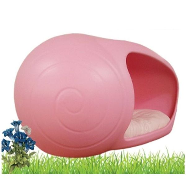 [하프클럽][오너클랜] 달팽이 강아지 하우스 핑크 펫 아지트 애견 실내집