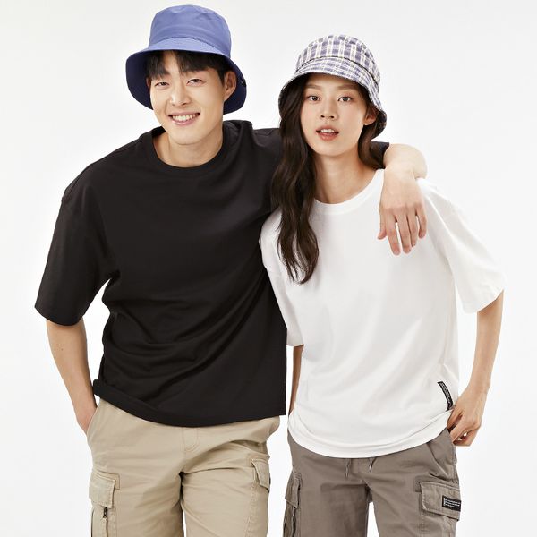 [하프클럽][체이스플러스] [체이스컬트][NC해운대점] 공용 오버핏 데일리 5부 티셔츠 -ABZU5804C