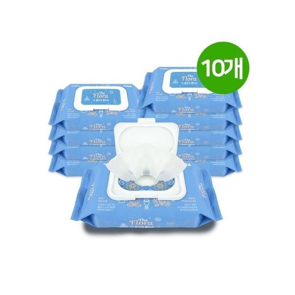 [하프클럽][보드미] 아기 더플로라 물티슈 100매 캡형 10개 저렴한 실속형