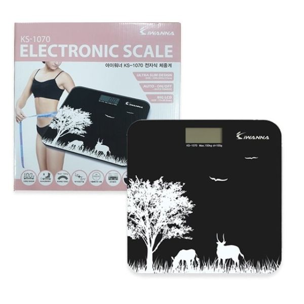 [하프클럽][기타] 체중계 전자식 KS-1070 블랙 디지털 전자식 체중계