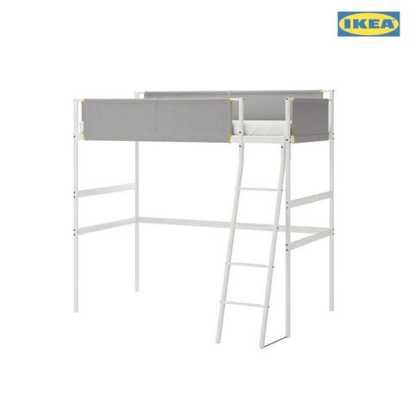 [하프클럽][이케아] 이케아 VITVAL 비트발 로프트침대 프레임+견면매트리스 90x200cm/매트포함/이층침대/책상침대/침실가구