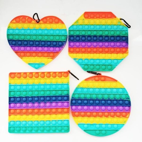 [하프클럽][샵플링] [반값할인] 빅 레인보우 버블 팝잇 키링 20cm/가방 고리 팝잇 푸쉬팝 피젯 토이 장난감 악세사리