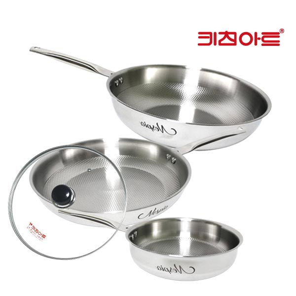 [하프클럽][키친아트] 키친아트 네스피아 통5중 엠보스텐 후라이팬3종20+28+28+커버