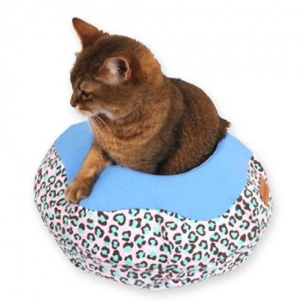 [하프클럽][오너클랜] [오너클랜]고양이 아지트 데님방석 항아리쿠션 레오파드 블루_W90E62C