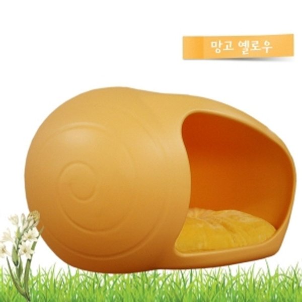 [하프클럽][오너클랜] [오너클랜]달팽이 강아지 하우스 옐로우 펫아지트 애견 실내집_W90DD88