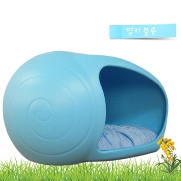 [하프클럽][오너클랜] [오너클랜]달팽이 강아지 하우스 블루 펫 아지트 애견 실내집_W90DD89