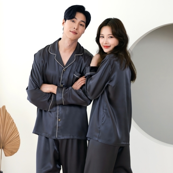 [하프클럽][기타] 바보사랑[토토와모모]여성 실크 잠옷 남자 커플 파자마 커플템 결혼 선물[무료배송]